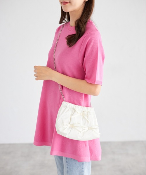 tocco closet（トッコ　クローゼット）の「【ZOZO限定】リボン付きメタリックショルダーバッグ（ショルダーバッグ・レディース・ブラック/アイボリー/シルバー・FREE）」の14枚目の写真