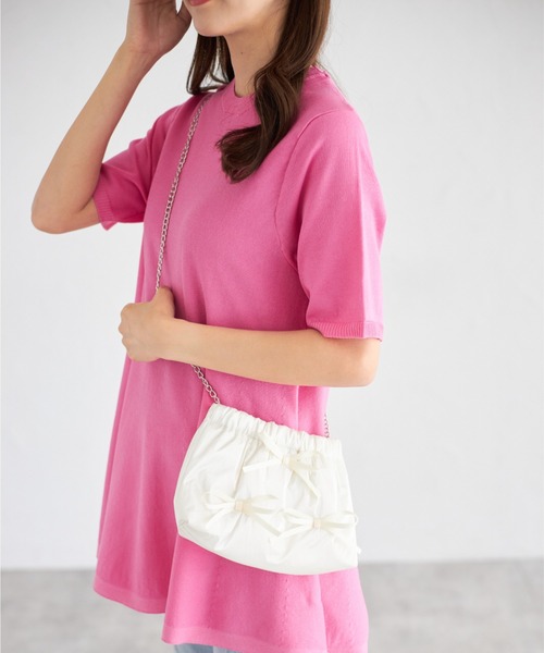 tocco closet（トッコ　クローゼット）の「【ZOZO限定】リボン付きメタリックショルダーバッグ（ショルダーバッグ・レディース・ブラック/アイボリー/シルバー・FREE）」の15枚目の写真