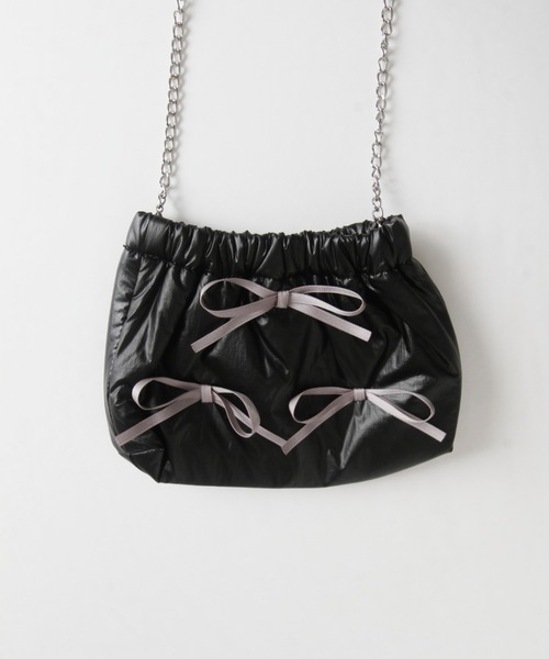 tocco closet（トッコ　クローゼット）の「【ZOZO限定】リボン付きメタリックショルダーバッグ（ショルダーバッグ・レディース・ブラック/アイボリー/シルバー・FREE）」の9枚目の写真