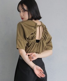 【cheriella】バックギャザーデザインTシャツ BACK GATHER DESIGN T-SHIRT