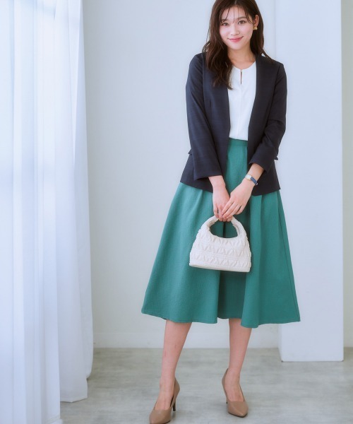 7days Life Styling(セブンデイズライフスタイリング)の「ジャガード素材フロントタックフレアスカート(スカート・レディース・ブラック/ベージュ/グリーン・LL/M/S/L)」の19枚目の写真