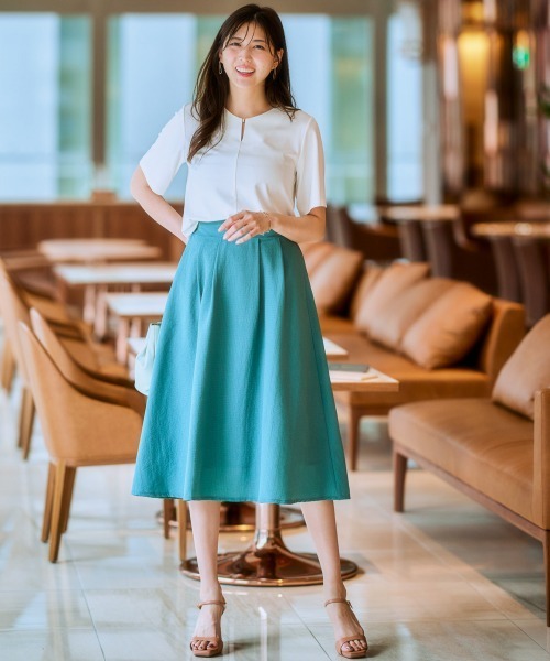 7days Life Styling(セブンデイズライフスタイリング)の「ジャガード素材フロントタックフレアスカート(スカート・レディース・ブラック/ベージュ/グリーン・LL/M/S/L)」の17枚目の写真