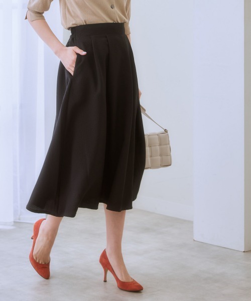 7days Life Styling(セブンデイズライフスタイリング)の「ジャガード素材フロントタックフレアスカート(スカート・レディース・ブラック/ベージュ/グリーン・LL/M/S/L)」の12枚目の写真