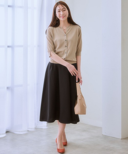 7days Life Styling(セブンデイズライフスタイリング)の「ジャガード素材フロントタックフレアスカート(スカート・レディース・ブラック/ベージュ/グリーン・LL/M/S/L)」の13枚目の写真