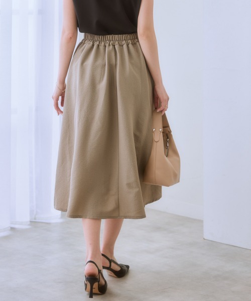 7days Life Styling(セブンデイズライフスタイリング)の「ジャガード素材フロントタックフレアスカート(スカート・レディース・ブラック/ベージュ/グリーン・LL/M/S/L)」の5枚目の写真