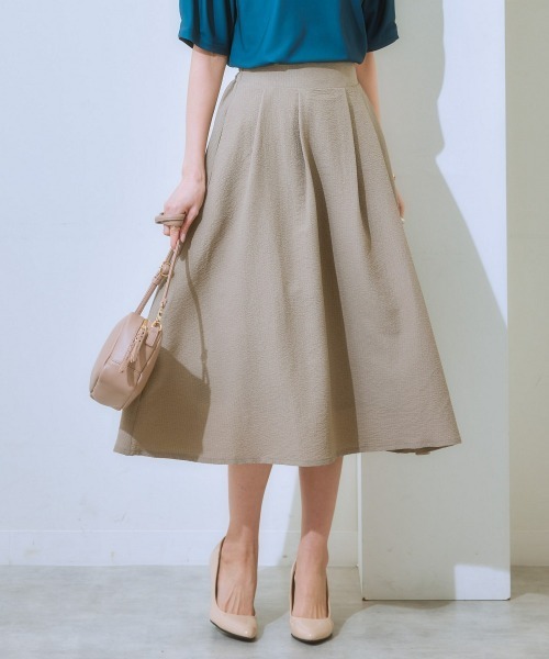 7days Life Styling(セブンデイズライフスタイリング)の「ジャガード素材フロントタックフレアスカート(スカート・レディース・ブラック/ベージュ/グリーン・LL/M/S/L)」の10枚目の写真