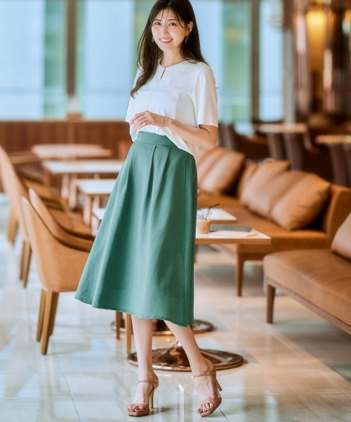 7days Life Styling(セブンデイズライフスタイリング)の「ジャガード素材フロントタックフレアスカート(スカート・レディース・ブラック/ベージュ/グリーン・LL/M/S/L)」の15枚目の写真
