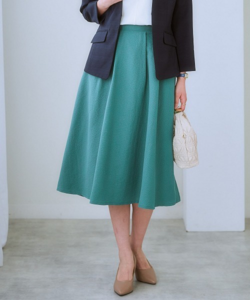 7days Life Styling(セブンデイズライフスタイリング)の「ジャガード素材フロントタックフレアスカート(スカート・レディース・ブラック/ベージュ/グリーン・LL/M/S/L)」の18枚目の写真