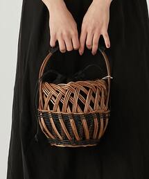 MELROSE claire | 【Shesay/シセイ】異素材の組み合わせが新鮮な柳とポリプロピレンの丸型カゴバッグ(かごバッグ)