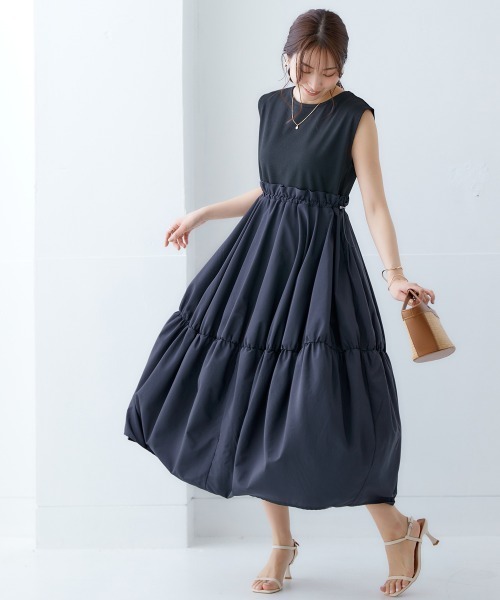 nissen（ニッセン）の「ドッキングボリュームワンピース（ワンピース・レディース・チャコール/ブラック・LL/M/L/S）」の16枚目の写真