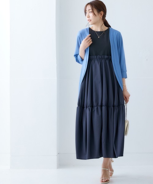 nissen（ニッセン）の「ドッキングボリュームワンピース（ワンピース・レディース・チャコール/ブラック・LL/M/L/S）」の9枚目の写真