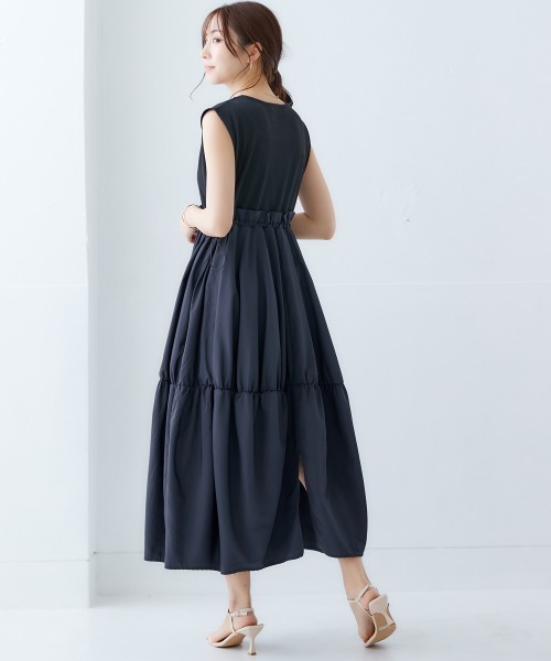 nissen（ニッセン）の「ドッキングボリュームワンピース（ワンピース・レディース・チャコール/ブラック・LL/M/L/S）」の8枚目の写真