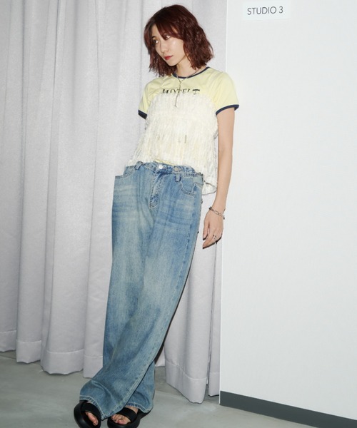 Auntie Rosa Holiday（アンティローザホリデー）の「フリンジジャガードビスチェキャミ（その他トップス・レディース・ブラック/アイボリー・FREE）」の9枚目の写真