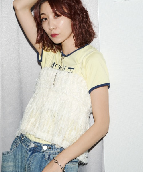 Auntie Rosa Holiday（アンティローザホリデー）の「フリンジジャガードビスチェキャミ（その他トップス・レディース・ブラック/アイボリー・FREE）」の5枚目の写真