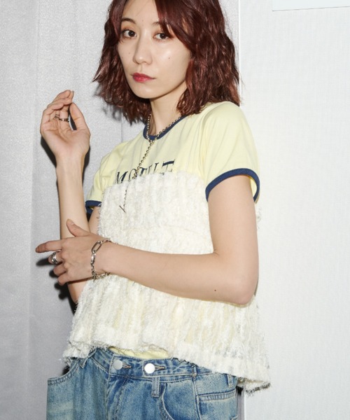 Auntie Rosa Holiday（アンティローザホリデー）の「フリンジジャガードビスチェキャミ（その他トップス・レディース・ブラック/アイボリー・FREE）」の7枚目の写真