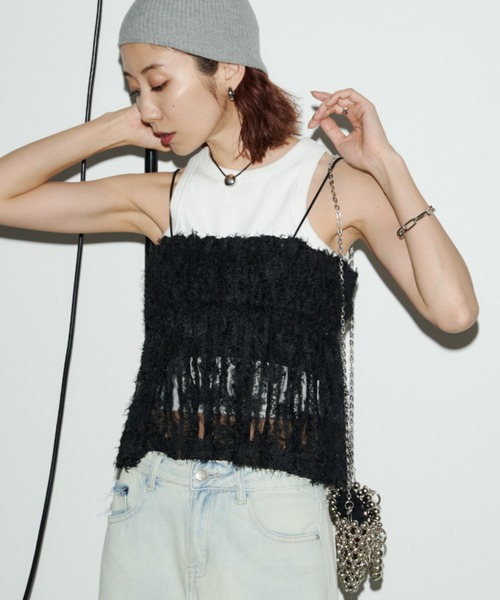 Auntie Rosa Holiday（アンティローザホリデー）の「フリンジジャガードビスチェキャミ（その他トップス・レディース・ブラック/アイボリー・FREE）」の17枚目の写真