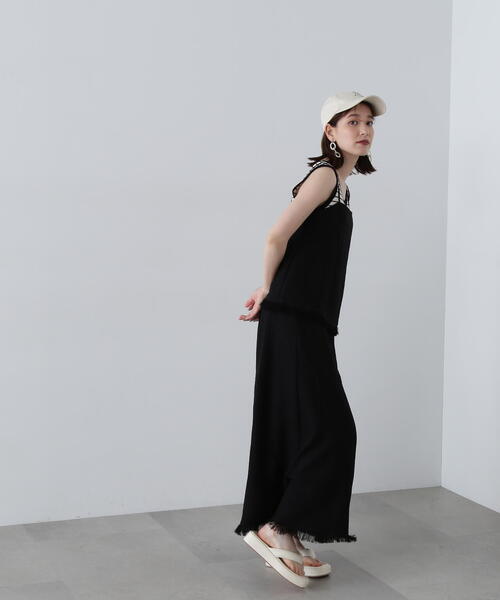 N.(N. Natural Beauty Basic)(エヌエヌナチュラルビューティーベーシック)の「◆フリンジキャミスカートセット(ワンピース・レディース・オレンジ/ブラック/ベージュ・MEDIUM)」の9枚目の写真