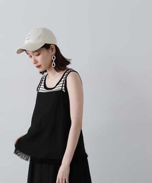 N.(N. Natural Beauty Basic)(エヌエヌナチュラルビューティーベーシック)の「◆フリンジキャミスカートセット(ワンピース・レディース・オレンジ/ブラック/ベージュ・MEDIUM)」の10枚目の写真