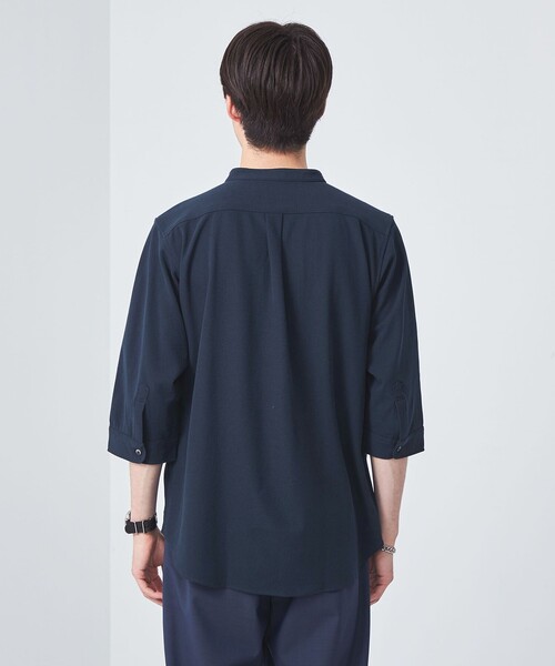 green label relaxing（グリーンレーベルリラクシング）の「【WEB限定】JUSTFIT カノコ バンドカラー 7分袖 シャツ（シャツ/ブラウス・メンズ・オフホワイト/ブラック/ネイビー・XL/S/M/L）」の11枚目の写真