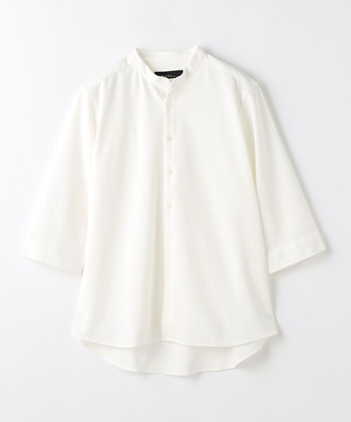 green label relaxing（グリーンレーベルリラクシング）の「【WEB限定】JUSTFIT カノコ バンドカラー 7分袖 シャツ（シャツ/ブラウス・メンズ・オフホワイト/ブラック/ネイビー・XL/S/M/L）」の10枚目の写真