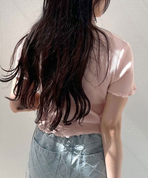 OLIVE des OLIVE(オリーブデオリーブ)の「ナロータイ付きジップアップ 1041060840(Tシャツ/カットソー・レディース・ピンク/オフホワイト/チャコールグレー/ブラック・FREE)」の19枚目の写真