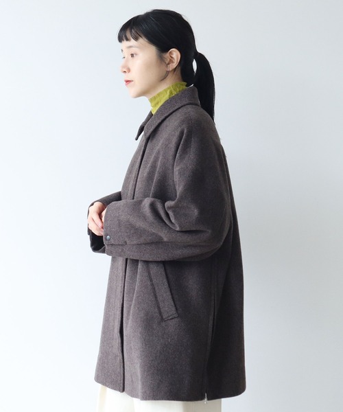 yuni グレー ウールコート レディース yuni（ユニ ）の「ウールスーパー120ビーバー ミドルレングスステン