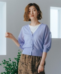 シアーニットVネックカーディガン