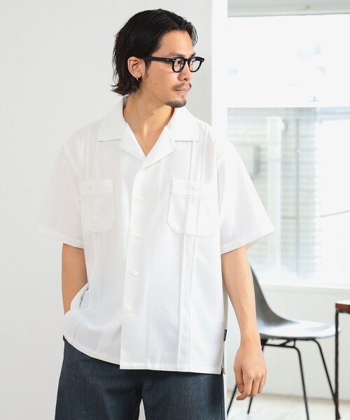 UNIVERSAL OVERALL(ユニバーサルオーバーオール)の「UNIVERSAL OVERALL × CITY DWELLERS / 別注 リネンライク キューバ シャツ(シャツ/ブラウス・メンズ・ブラック/ホワイト・MEDIUM/LARGE/SMALL)」の6枚目の写真