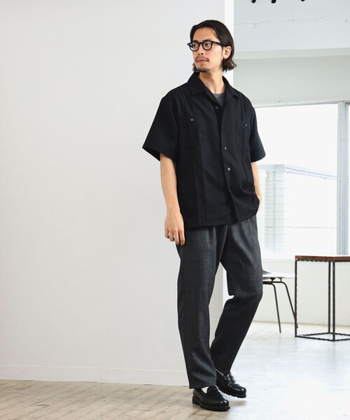 UNIVERSAL OVERALL(ユニバーサルオーバーオール)の「UNIVERSAL OVERALL × CITY DWELLERS / 別注 リネンライク キューバ シャツ(シャツ/ブラウス・メンズ・ブラック/ホワイト・MEDIUM/LARGE/SMALL)」の7枚目の写真