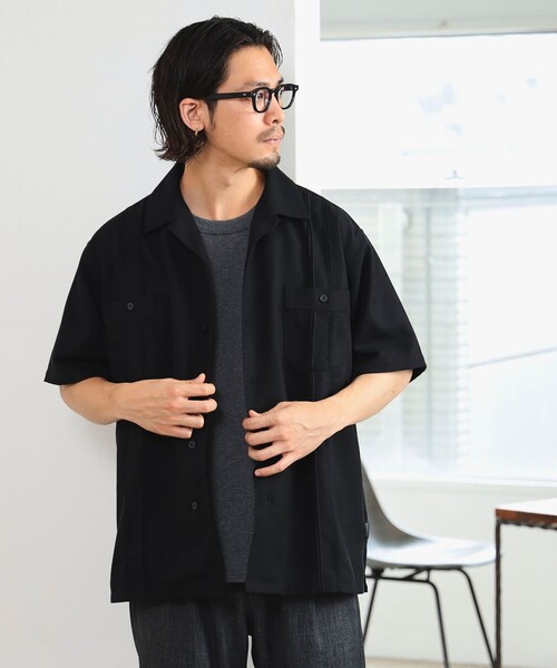 UNIVERSAL OVERALL(ユニバーサルオーバーオール)の「UNIVERSAL OVERALL × CITY DWELLERS / 別注 リネンライク キューバ シャツ(シャツ/ブラウス・メンズ・ブラック/ホワイト・MEDIUM/LARGE/SMALL)」の11枚目の写真