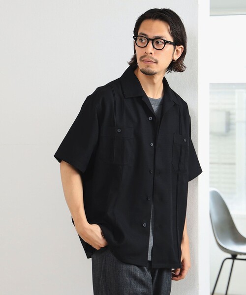 UNIVERSAL OVERALL(ユニバーサルオーバーオール)の「UNIVERSAL OVERALL × CITY DWELLERS / 別注 リネンライク キューバ シャツ(シャツ/ブラウス・メンズ・ブラック/ホワイト・MEDIUM/LARGE/SMALL)」の12枚目の写真