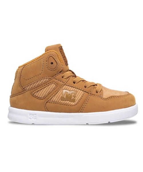 DC(ディーシー)の「DC/ディーシー スニーカー キッズ Ts PURE HIGH-TOP SE UL SNトドラーズ ピュア ハイトップ エスイー ユーエル エスエヌ スニーカー 軽量 ゴムひも ハイカット DT244602(スニーカー・キッズ・ホワイト×ブラック/ブラウン系その他・14.0cm/15.0cm/16.0cm/13.0cm)」の3枚目の写真