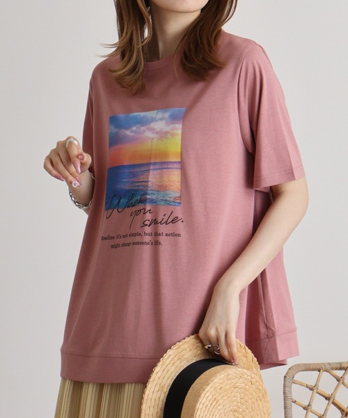 セール】BRODIAEA 空×海プリントTシャツ（Tシャツ/カットソー