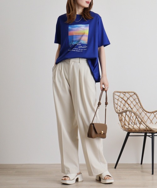 セール】BRODIAEA 空×海プリントTシャツ（Tシャツ/カットソー