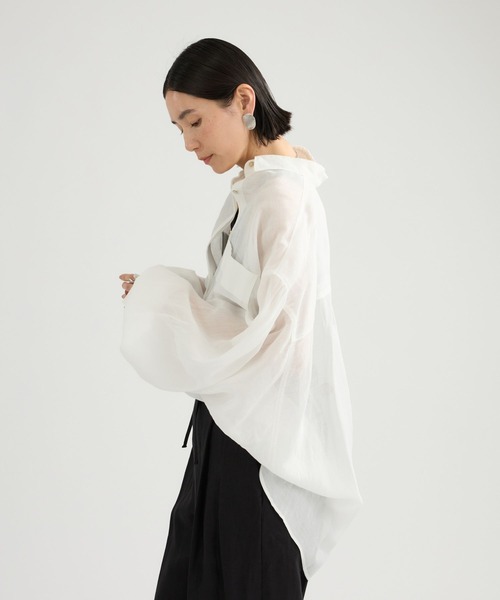 Chaos（カオス）の「Chaos(カオス)/ランフォートブラウス（シャツ/ブラウス・レディース・アイボリー/スミクロ/ネイビー/キャメル・FREE）」の12枚目の写真