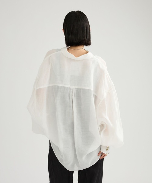 Chaos（カオス）の「Chaos(カオス)/ランフォートブラウス（シャツ/ブラウス・レディース・アイボリー/スミクロ/ネイビー/キャメル・FREE）」の13枚目の写真