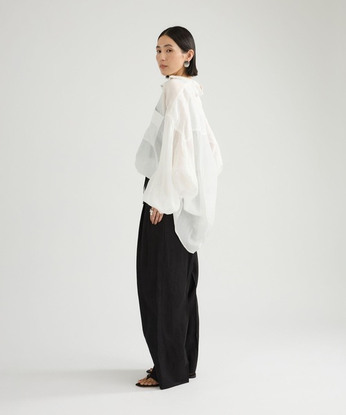 Chaos（カオス）の「Chaos(カオス)/ランフォートブラウス（シャツ/ブラウス・レディース・アイボリー/スミクロ/ネイビー/キャメル・FREE）」の15枚目の写真