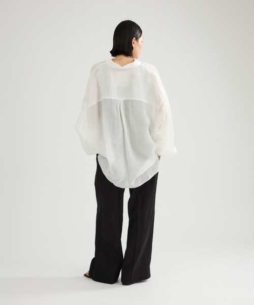 Chaos（カオス）の「Chaos(カオス)/ランフォートブラウス（シャツ/ブラウス・レディース・アイボリー/スミクロ/ネイビー/キャメル・FREE）」の16枚目の写真