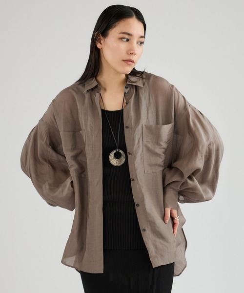 Chaos（カオス）の「Chaos(カオス)/ランフォートブラウス（シャツ/ブラウス・レディース・アイボリー/スミクロ/ネイビー/キャメル・FREE）」の6枚目の写真