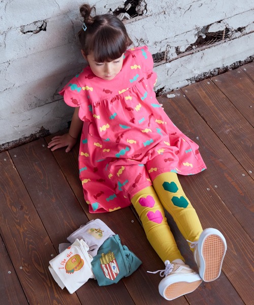 HOGAN RANCH WEAR(ホーガンランチウエア)の「ソウガラスカラップスリーブワンピース(ワンピース・キッズ・アイボリー/ブラック/ピンク・90/100/110/120/130)」の1枚目の写真