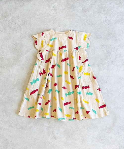 HOGAN RANCH WEAR(ホーガンランチウエア)の「ソウガラスカラップスリーブワンピース(ワンピース・キッズ・アイボリー/ブラック/ピンク・90/100/110/120/130)」の2枚目の写真