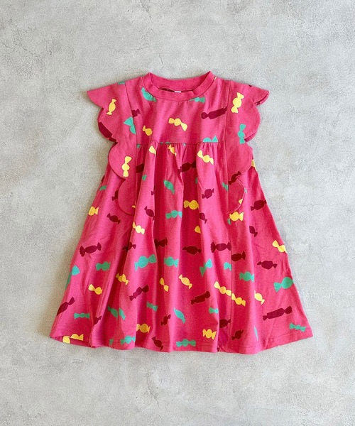 HOGAN RANCH WEAR(ホーガンランチウエア)の「ソウガラスカラップスリーブワンピース(ワンピース・キッズ・アイボリー/ブラック/ピンク・90/100/110/120/130)」の4枚目の写真