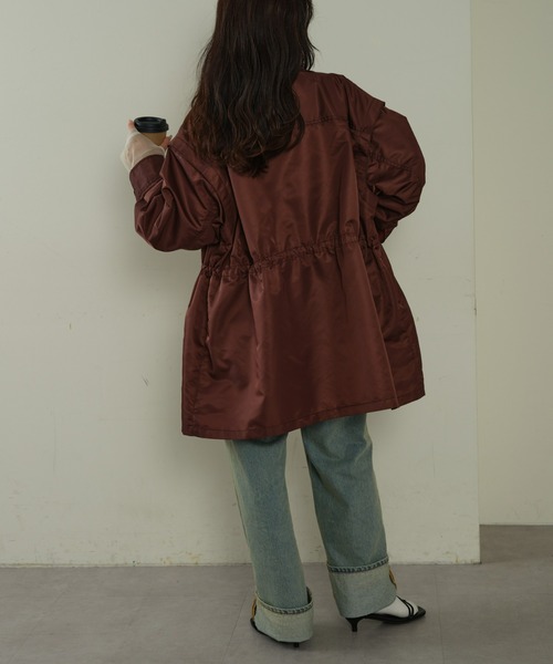 CIAOPANIC TYPY（チャオパニックティピー）の「ドロストナイロンオーバーワークジャケット（テーラードジャケット・レディース・バーガンディー/ブラック/カーキ・ONE SIZE）」の16枚目の写真