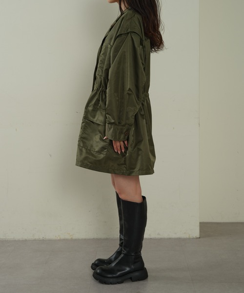 CIAOPANIC TYPY（チャオパニックティピー）の「ドロストナイロンオーバーワークジャケット（テーラードジャケット・レディース・バーガンディー/ブラック/カーキ・ONE SIZE）」の13枚目の写真