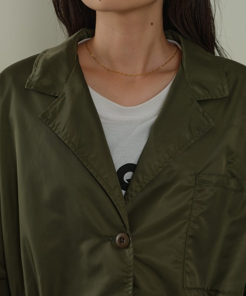 CIAOPANIC TYPY（チャオパニックティピー）の「ドロストナイロンオーバーワークジャケット（テーラードジャケット・レディース・バーガンディー/ブラック/カーキ・ONE SIZE）」の11枚目の写真