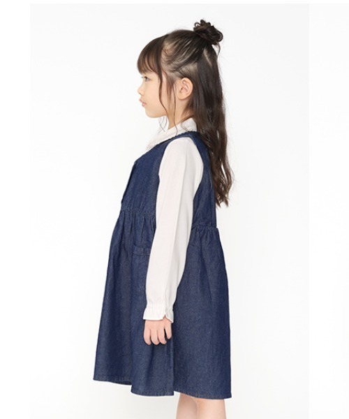 Moujonjon（ムージョンジョン）の「お花衿刺繍スムース長袖ブラウス（シャツ/ブラウス・キッズ・ホワイト・140/130/120/110/80/90/100）」の8枚目の写真