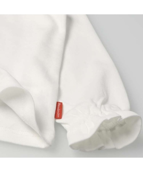 Moujonjon（ムージョンジョン）の「お花衿刺繍スムース長袖ブラウス（シャツ/ブラウス・キッズ・ホワイト・140/130/120/110/80/90/100）」の6枚目の写真