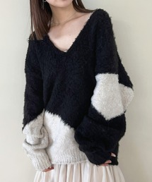 ミックスカラーボリュームニット