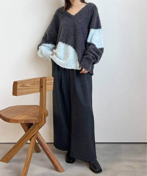 Olu.(オルドット)の「ミックスカラーボリュームニット(ニット/セーター・レディース・ベージュ/チャコールグレー/ブラック・FREE)」の10枚目の写真