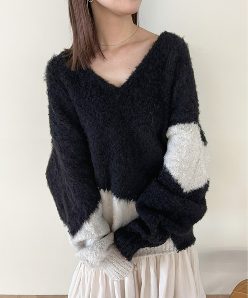 Olu.(オルドット)の「ミックスカラーボリュームニット(ニット/セーター・レディース・ベージュ/チャコールグレー/ブラック・FREE)」の22枚目の写真